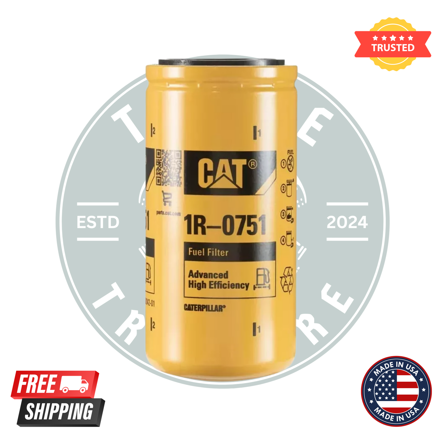 Caterpillar 1R-0751 Fuel Filter | Genuine CAT Diesel Engine Filter