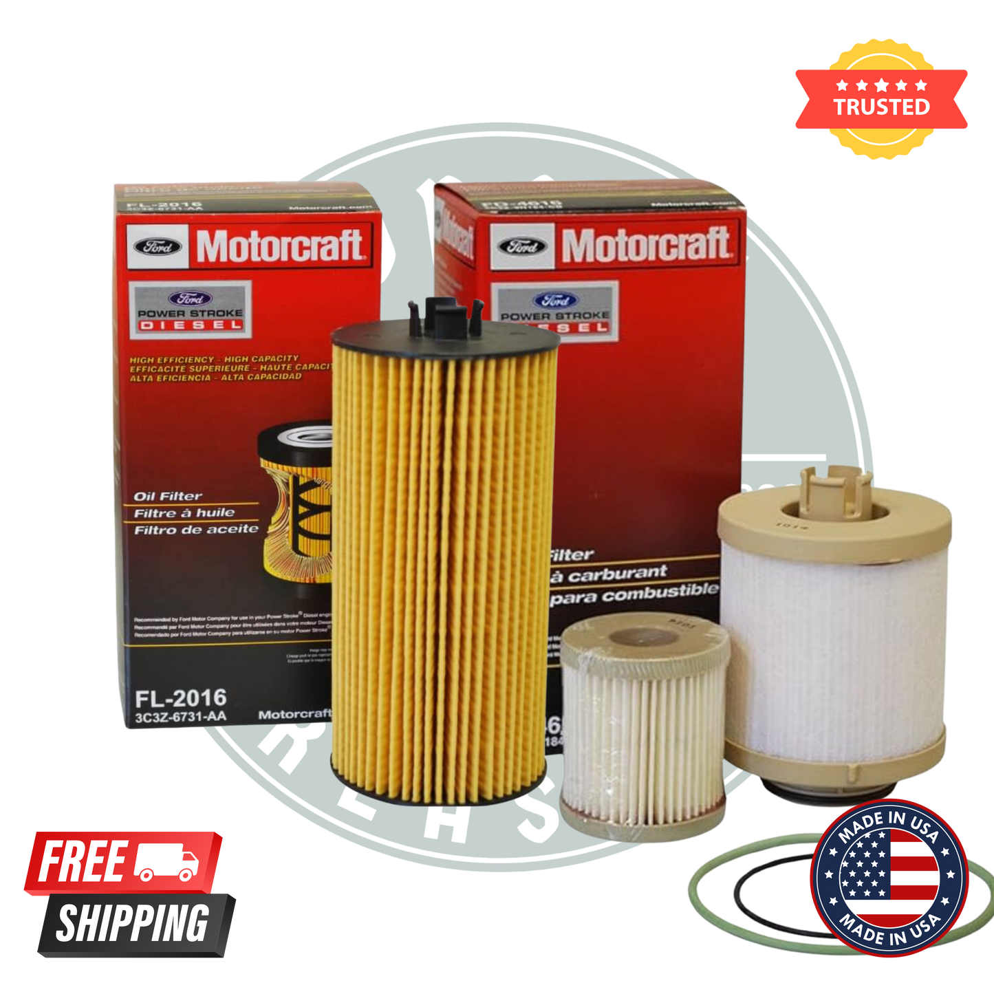 Motorcraft FL2016 Oil Filter & FD4616 Fuel Filter Set | Genuine Ford OEM