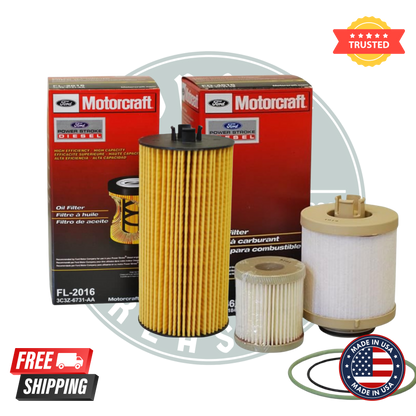Motorcraft FL2016 Oil Filter & FD4616 Fuel Filter Set | Genuine Ford OEM
